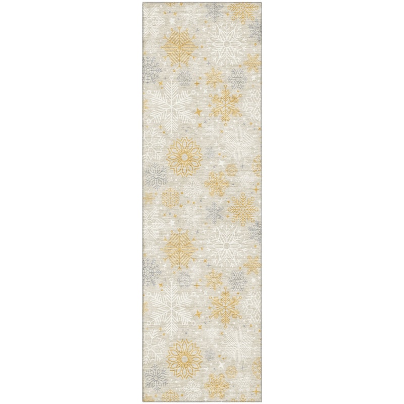 Premium Washable Super Soft Winter Snowflake Mayfield Rug