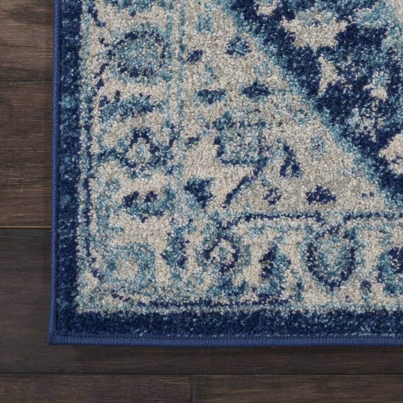HomeRootsFloral Medallion Transitional Runner Area Rug - 87' X '27' X '0.5