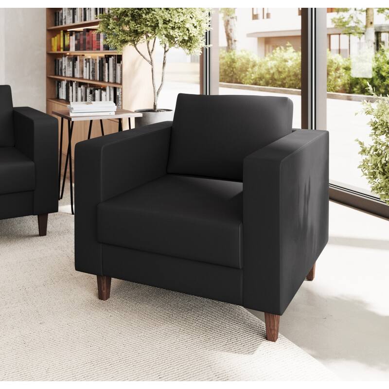 Commercial Lobby Chair with Outlets/USB/USB-C Charging Ports - 33"W x 31.25"D x 32.5"H