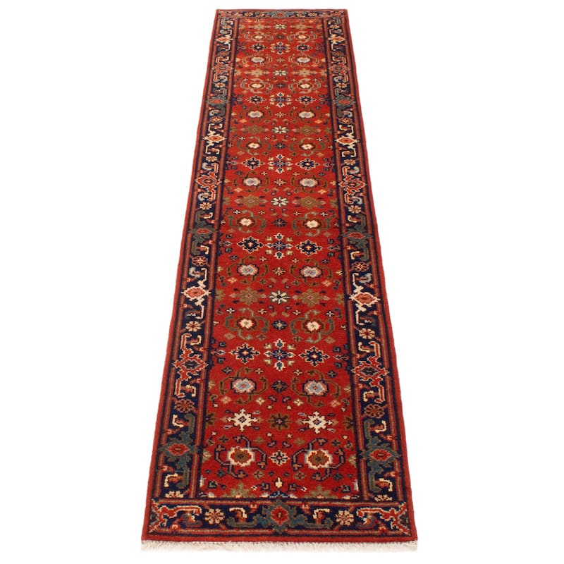 ECARPETGALLERY Hand-knotted Serapi Heritage Red Wool Rug - 2'6 x 11'7