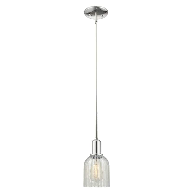 Innovations Lighting Endless Possibilities Arcadia - Caledonia - 1 Light 5" Stem Hung Mini Pendant - Mouchette/Polished Nickel