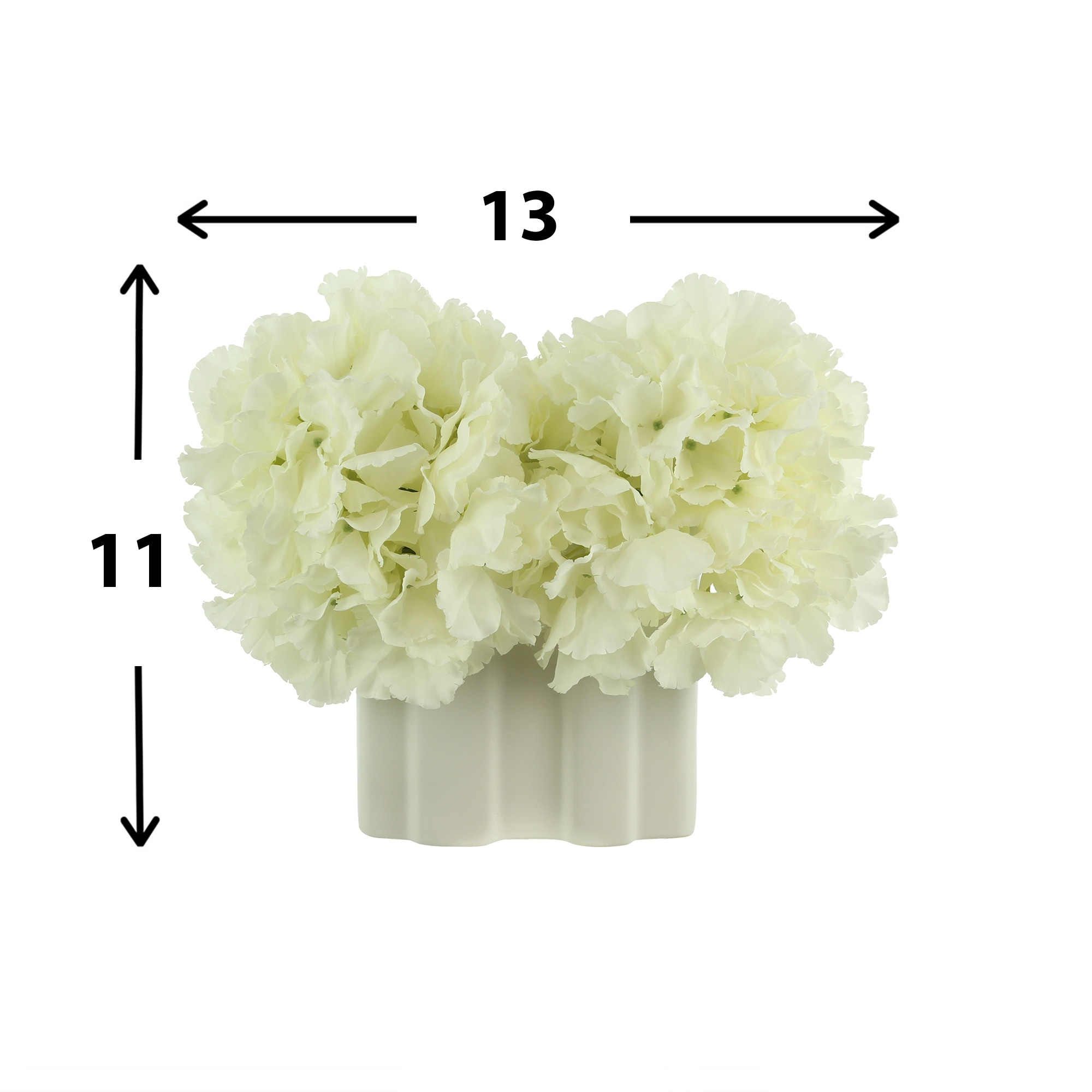 Hydrangeas Arranged in a Rectangular Ceramic Vase - Bed Bath