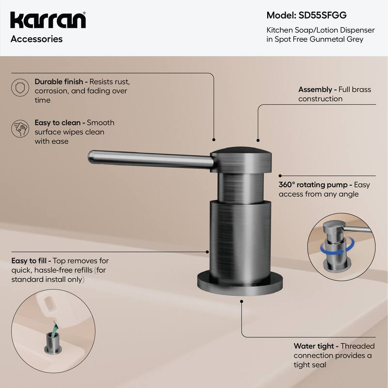 Karran SD55 Kitchen Soap/Lotion Dispenser