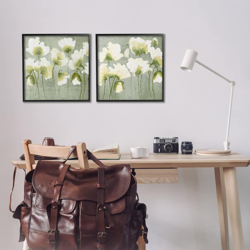 Stupell Charming White Blooms Framed Giclee Art Design By Vanessa Austin (Set of 2)