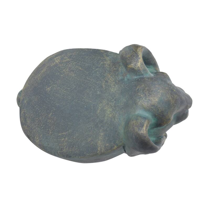 13inch High Rabbit Garden Stool, Lightweight Concrete, Gold Patina Finish, No Assembly Required