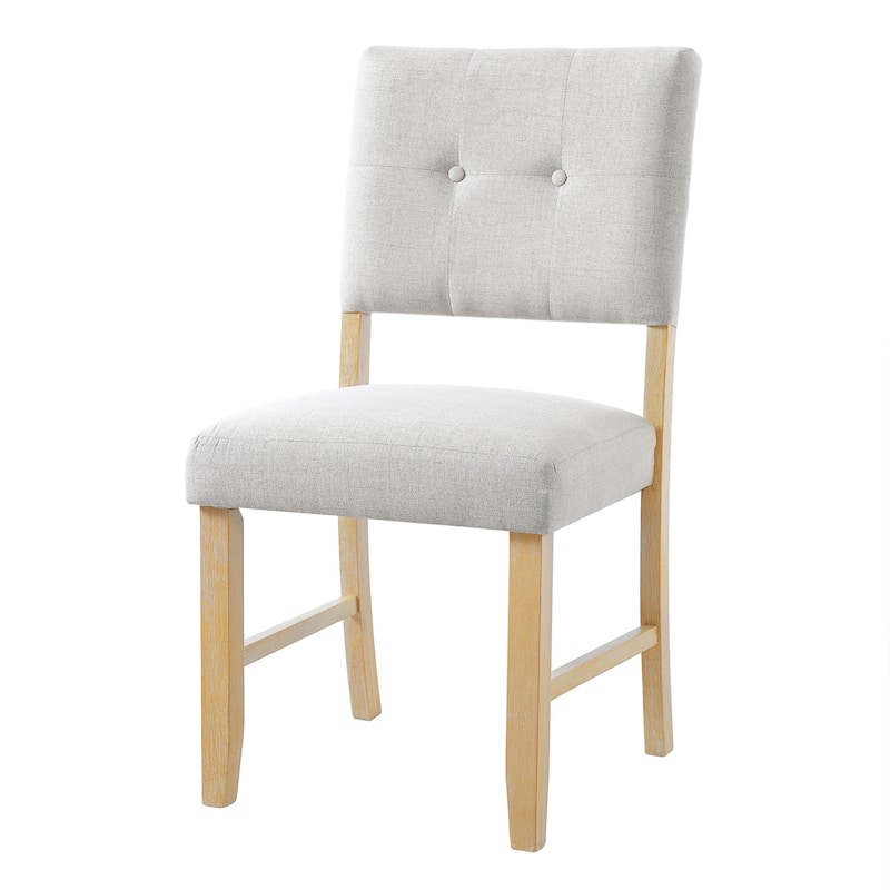 Modern Beige Fabric Upholstered Kitchen Dining Chairs Set of 4