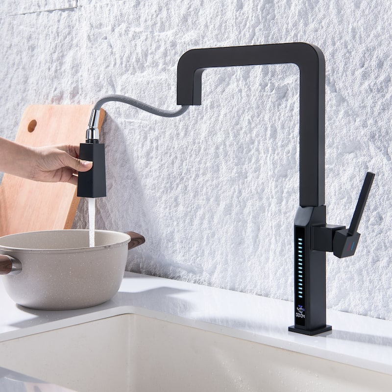 17-1/4"H Kitchen Sink Faucets with Pull Down Sprayer, Kitchen Faucet for Sink