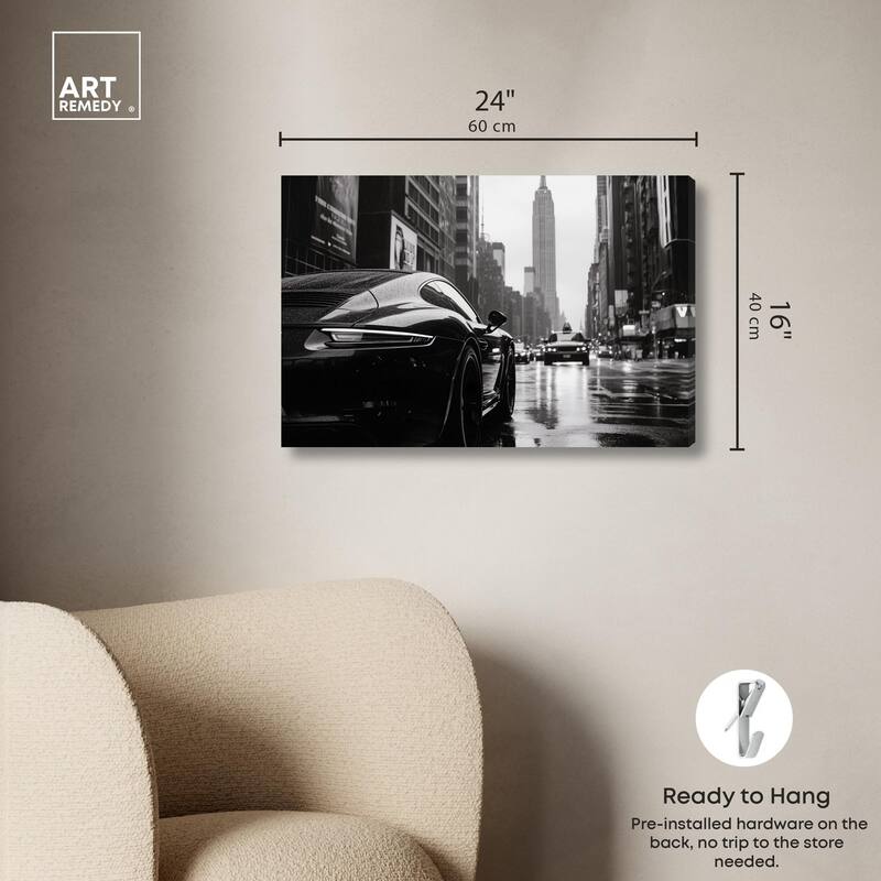 Rainy Day New York Canvas by Art Remedy, Gallery Wrapped
