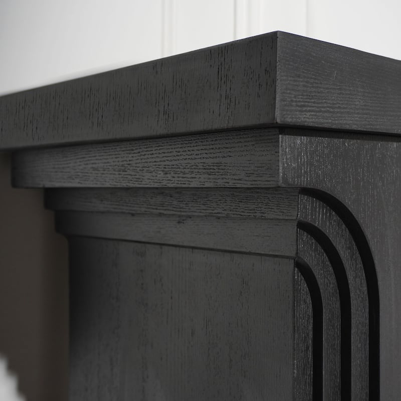 Versatile Curved Carving Accent Table Minimalist Console Table with Natural Wood Grain Texture for Entryway Living Room Hallway