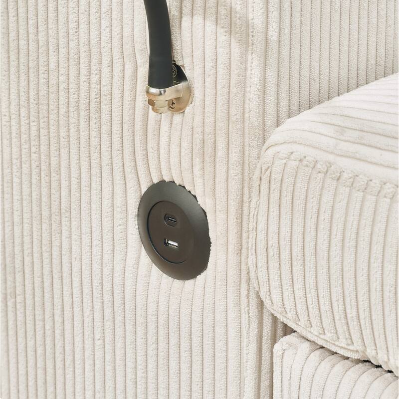 Lounge Chair Indoor Chair with Ottoman, Side Chair Lobby Chair Dressing Chair with Cup Holder & USB Charging Port