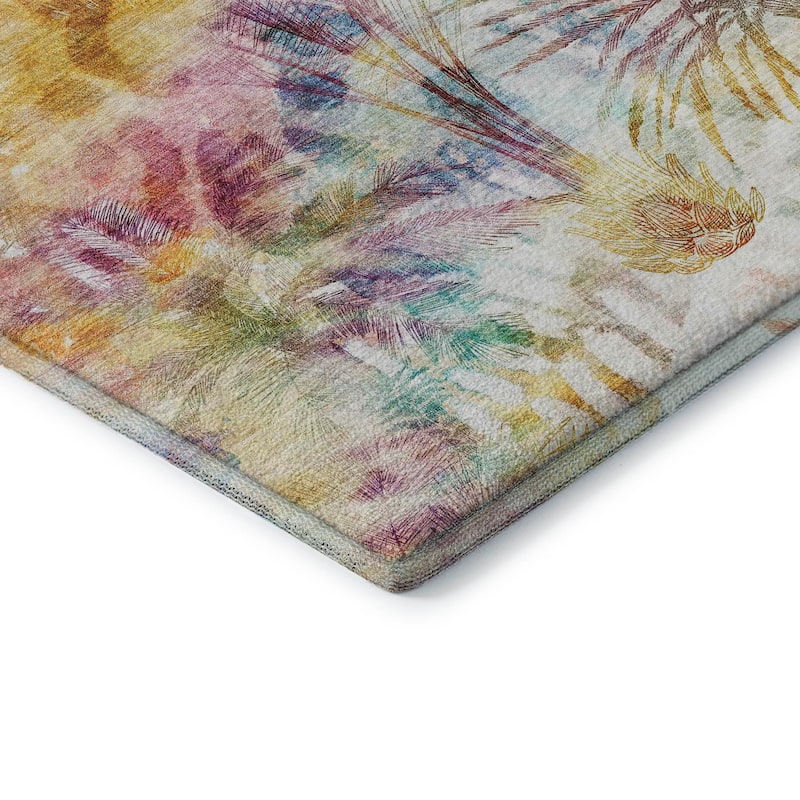 Premium Washable Super Soft Tropical Watercolor Mayfield Rug