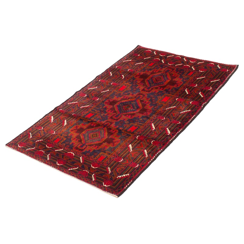 Teimani Red Rug 3'8" x 6'3" - 3'8 x 6'3