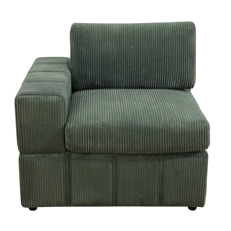 Green Corduroy 3-Piece Living Room Sofa Set