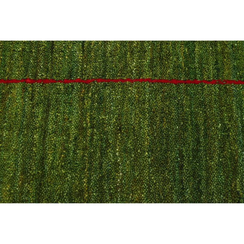 ECARPETGALLERY Hand Loomed Kashkuli Gabbeh Green Wool Rug - 5'0 x 7'10