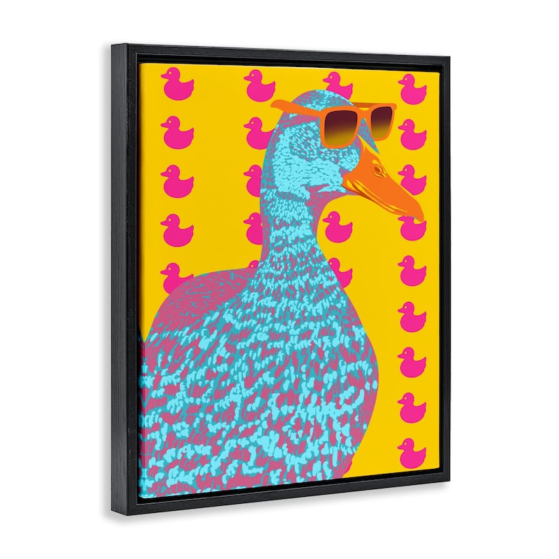 Stupell Quirky Vibrant Goose Framed Floater Canvas Wall Art Design By Marcus Prime
