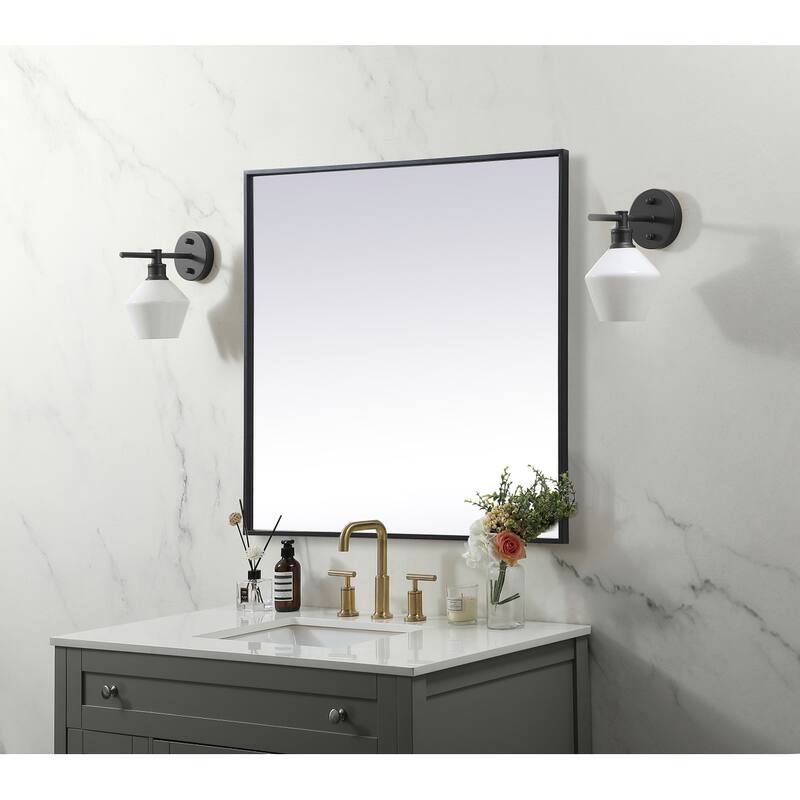 Indigo Home Metal Frame Square Mirror 30 inch