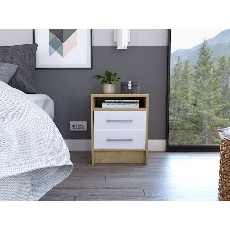 Rowley Nightstand with 2-Drawer and 1-Shelf