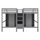 preview thumbnail 13 of 16, Double Twin Size Loft Beds With Wardrobes and Staircase for Home