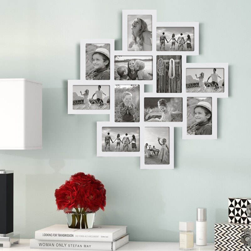 Adeco White Wall Collage Frame with Twelve 4x6-inch Openings - On Sale -  Bed Bath & Beyond - 8958169