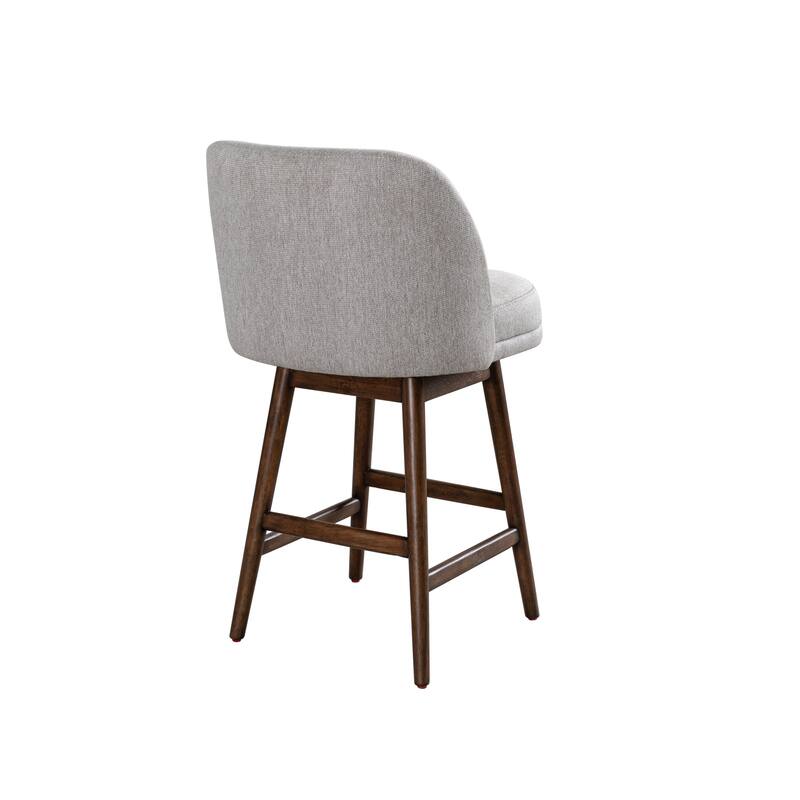 Sadie Modern Swivel Bar Stool, Upholstered Counter Height Chair with Solid Wood Frame