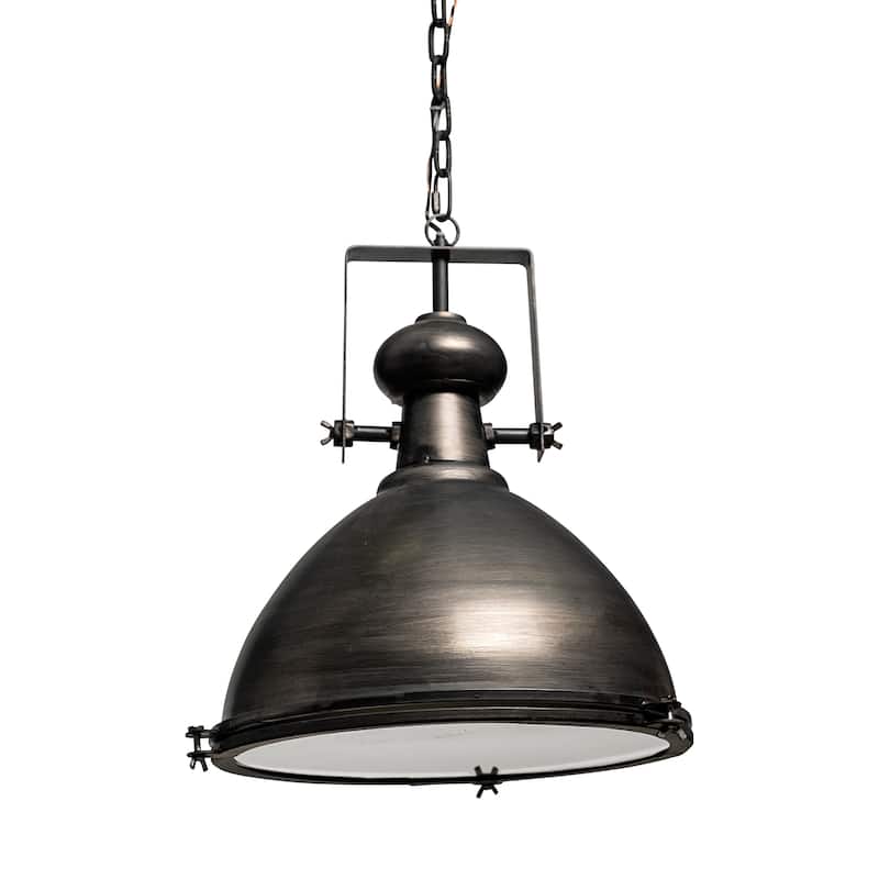 Bashaw I Brown Toned Metal Dome Pendant Light - 17"W x 17"D 20"H