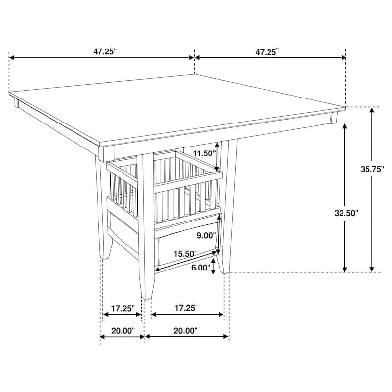Jaden 5-piece Espresso and Black Square Counter Height Dining Set