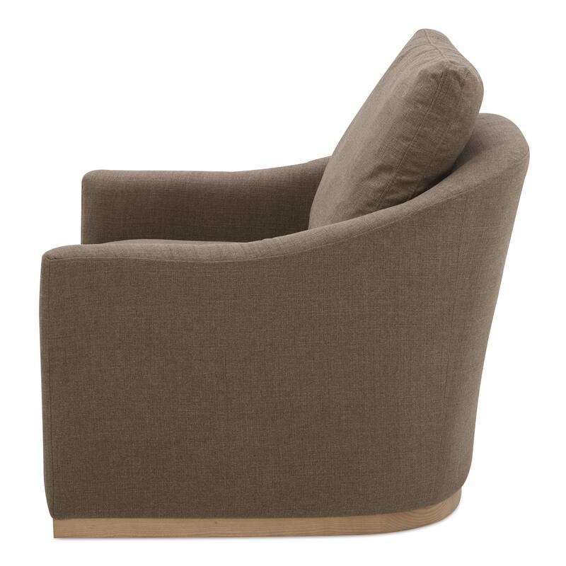 NADAAL STUDIOS Oriana Swivel Chair, Rustic Curved Barrel Back, High-Density Foam, Soft Beige