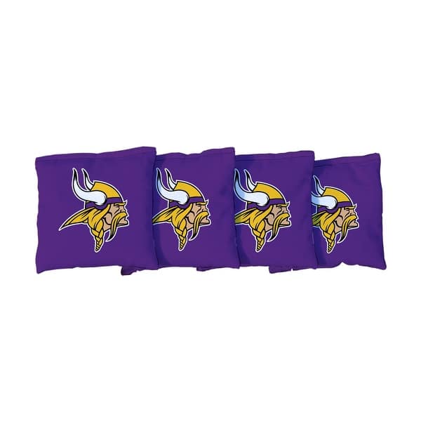 slide 2 of 3, Minnesota Vikings NFL Football Purple Cornhole Bags All-Weather Resin Filled