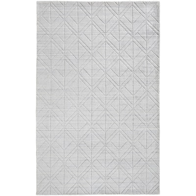 Tatem Minimal Viscose White/Gray Area Rug