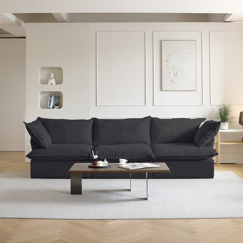 Velvet Sectional Sofa Modern Upholstered Couch Sofa for Living Room