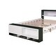 preview thumbnail 10 of 10, Full Size Platform Bed with Trundle and USB Charging, Wooden Kids Bed Frame with Storage Headboard and Footboard, White+Green