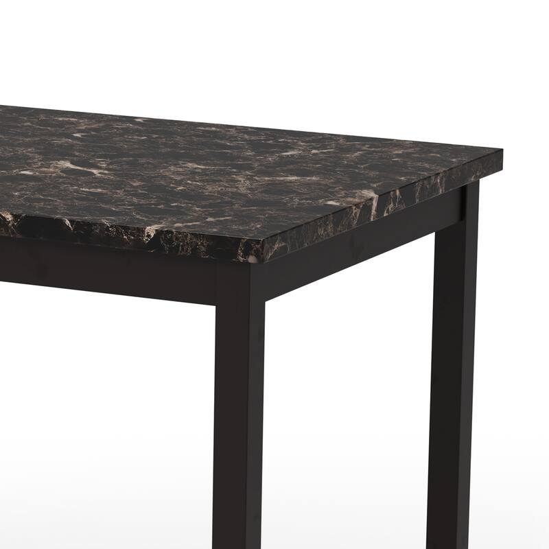 DH BASIC Modern Black 48" Faux Marble Dining Table by Denhour