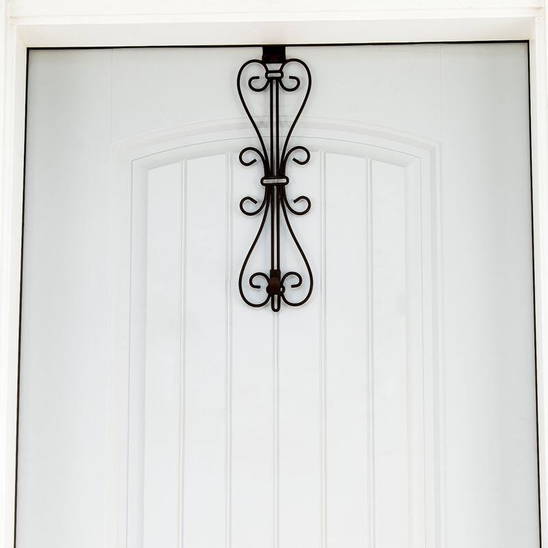 Adjustable Wreath Hanger for Door - Elegant (Brown) - Brown