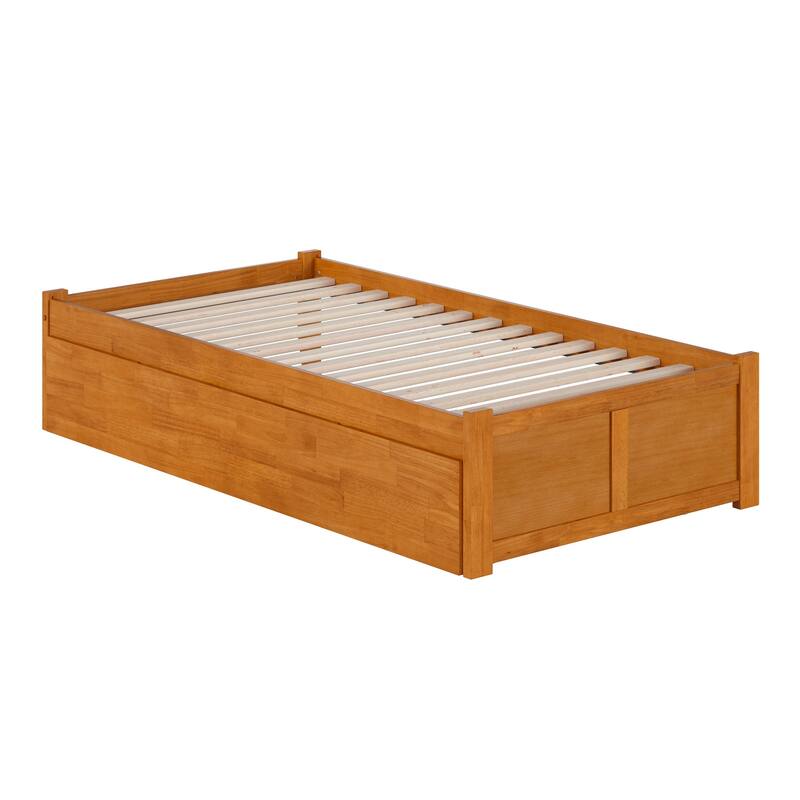 Concord Platform Bed with Footboard and Twin Trundle Bed