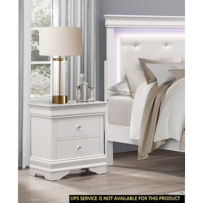 Traditional Design Bedroom Furniture 1pc Nightstand of 3x Drawers Faux Alligator Embossed Fronts Wooden Furniture
