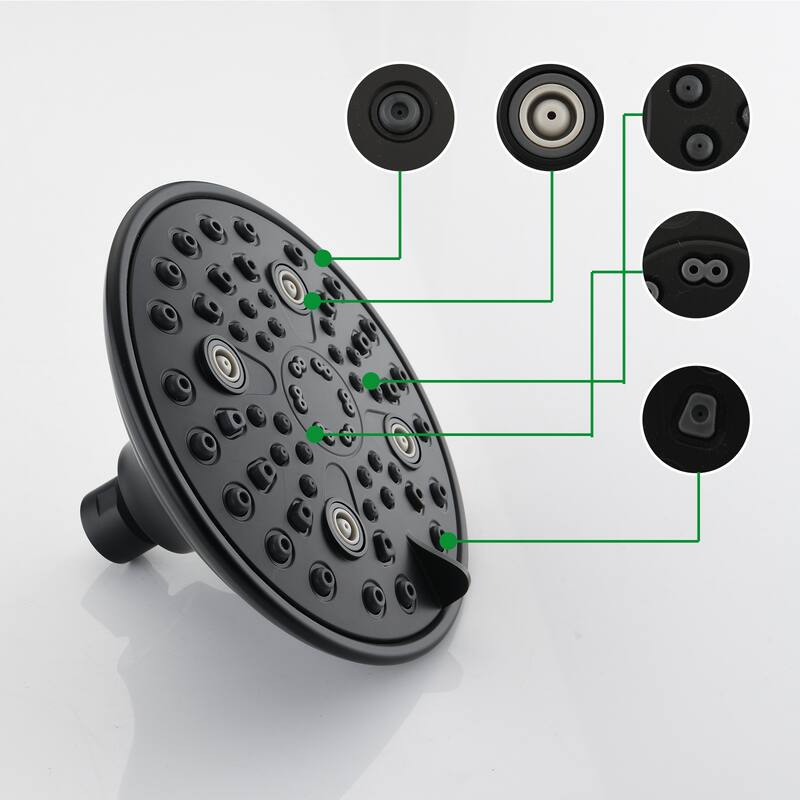 BATHLET Shower Faucet Set Matte Black Shower Trim Kit with Valve Bed