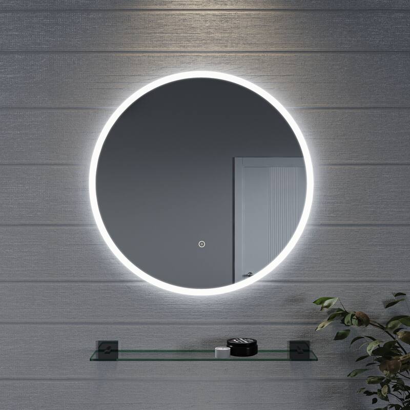 Croydex Aurora Round Illuminated Vanity, Bathroom Wall Mirror with