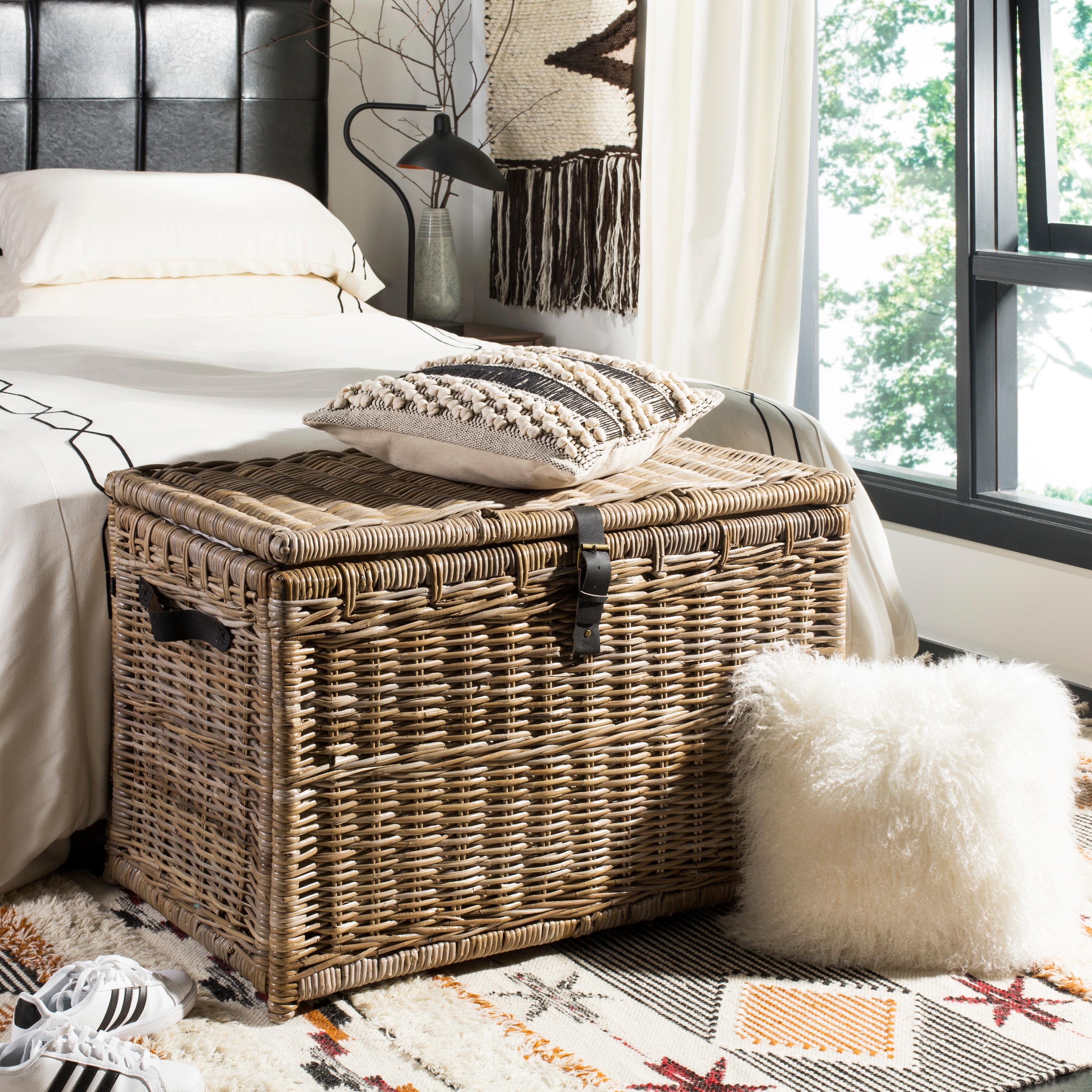 happimess Michael 35" Wicker Storage Trunk, Natural