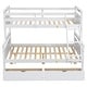 preview thumbnail 10 of 8, White Twin over Full Pine Bunk Bed with Drawers & Ladder