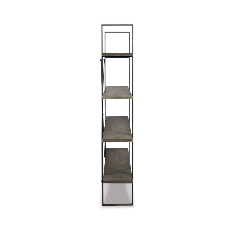 Signature Design by Ashley Macmillan Black and Grey Wood and Metal Bookcase