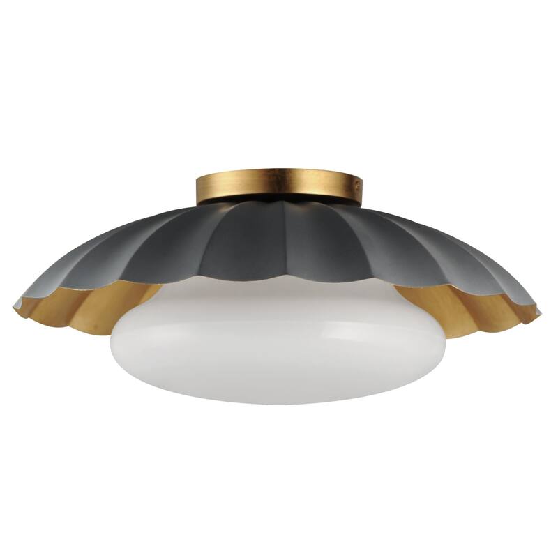 Maxim 18059 Primrose 16" Wide Flush Mount Ceiling Fixture - Dark Grey / Gold Leaf