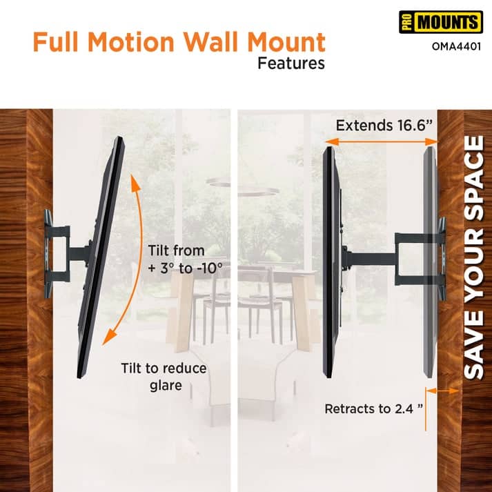 ProMounts Articulating Full Motion TV Wall Mount - 24-60"
