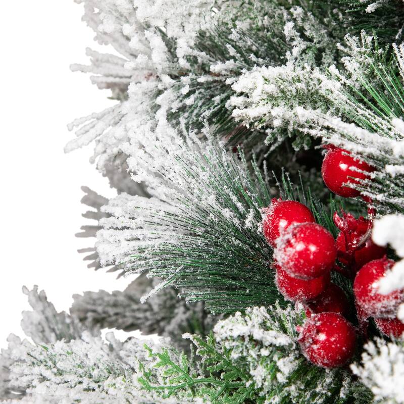 Real Touch™️ Full Heavily Flocked Whittaker Spruce Artificial Christmas Tree - 5' -Unlit - 5 Foot