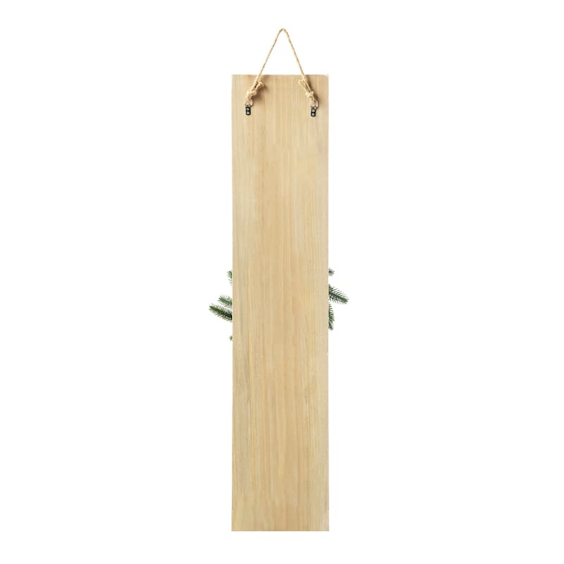 Glitzhome 36"H Wood Plaid "JOY" Porch Decor w/Wreath