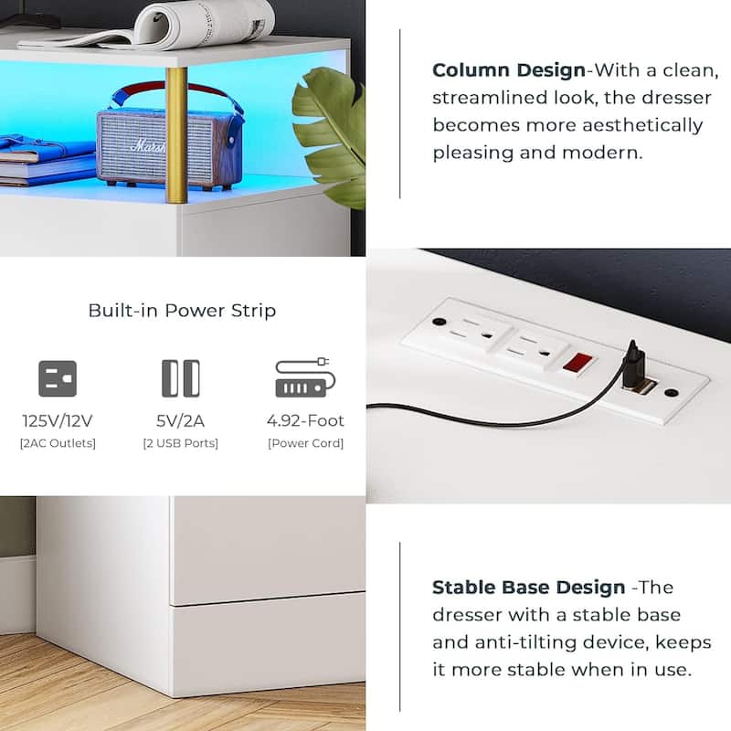 Dresser Bedroom Drawers Dressers Chests of Drawers Charging Station
