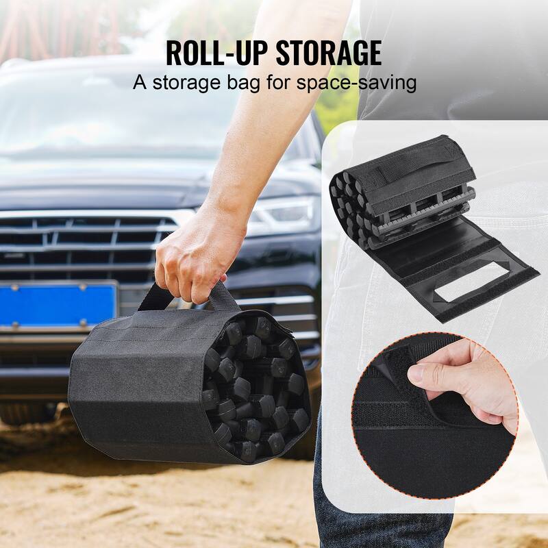 Traction Boards with PP Material, Recovery Boards for Off-road Vehicles/Cars/Pickups/SUVs/RVs, Pair Tire Traction Mats on Snow