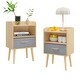 preview thumbnail 37 of 38, 2-Tier Kids Nightstand With Fabric Drawer, Set of 2
