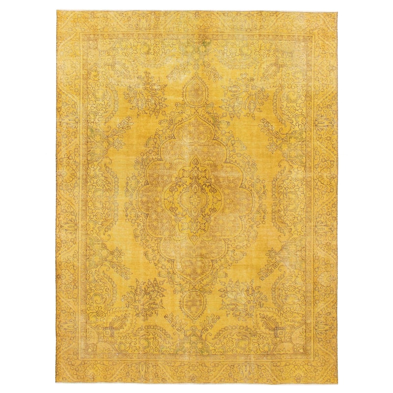 ECARPETGALLERY Hand-knotted Color Transition Gold Wool Rug - 9'0 x 12'2 - Dark Gold - 9'0 x 12'2