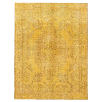 ECARPETGALLERY Hand-knotted Color Transition Gold Wool Rug - 9'0 x 12'2