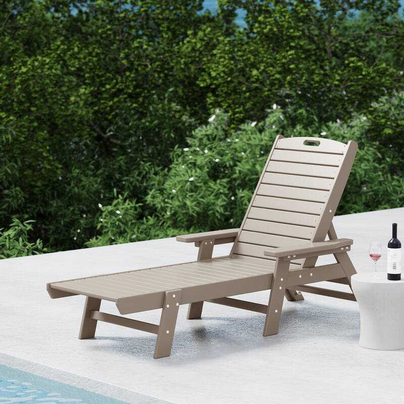 Laguna Hdpe All Weather Outdoor Patio Pool Reclining Chaise Lounge